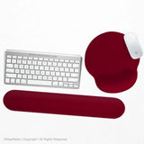 Burgundy Ergonomic Mousepad with Wrist Rest for Office and Gaming - Deskneko