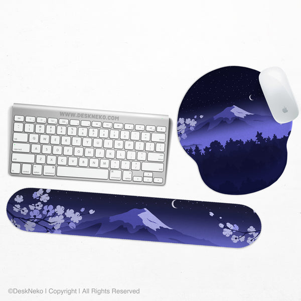Blue Mount Fuji Mousepad Wrist Rest - Ergonomic Mousepads & Wrist Rests - Deskneko - Mousepads & Wrist Rests