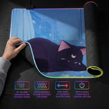 Blue Anime Aesthetic Desk Mat Mousepad - Desk Mat - Deskneko - Desk Mats & Mousepads