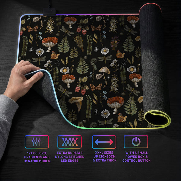 Dark Botanical Desk Mat Mousepad - Desk Mat - Deskneko - Desk Mats & Mousepads