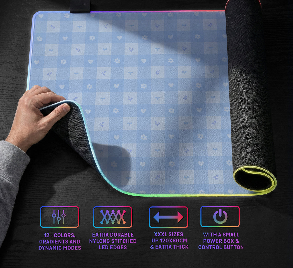 Blue Gingham Desk Mat - Desk Mat - Deskneko - Desk Mats & Mousepads