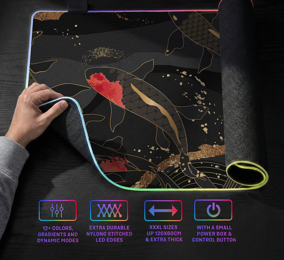 Koi Waves Desk Mat - Desk Mat - Deskneko - Desk Mats & Mousepads