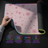 Sakura Gaming Desk Mat - LED Mousepad - Deskneko - Gaming Desk Mats