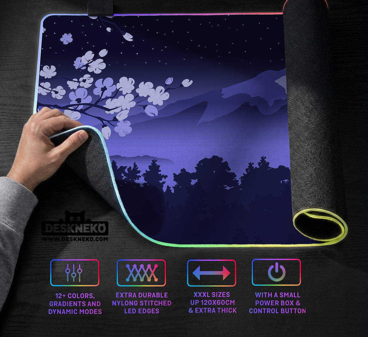 Blue Mount Fuji Desk Mat Mousepad - Desk Mat - Deskneko - Desk Mats & Mousepads