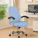 Blue Gingham Desk Chair Cover - Chair Covers - Deskneko - Desk Chair Covers