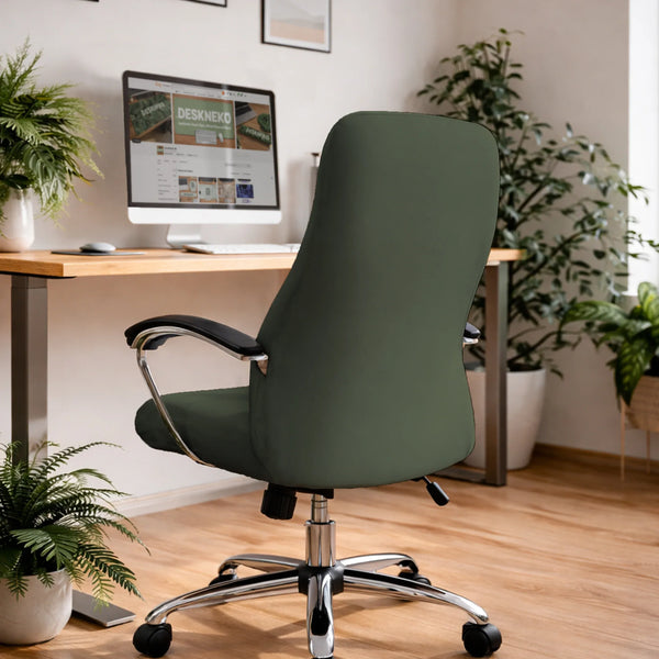 Warm Forest Green Office Chair Cover - Deskneko