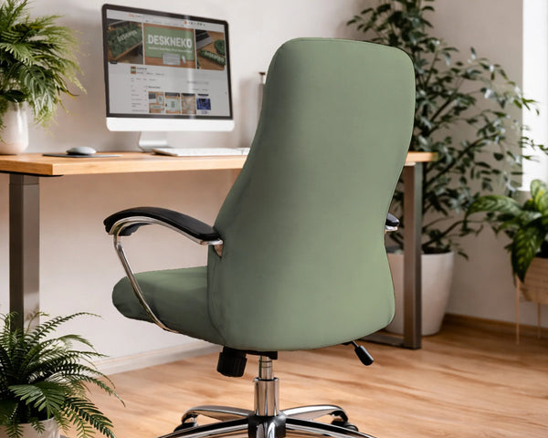 Soft Sage Green Office Chair Cover - Deskneko