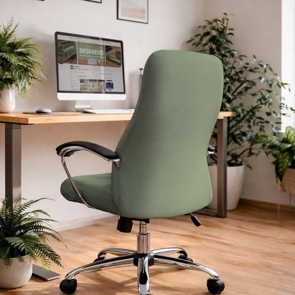 Soft Sage Green Office Chair Cover - Deskneko