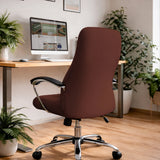 Mahogany Brown Desk Chair Cover - Deskneko