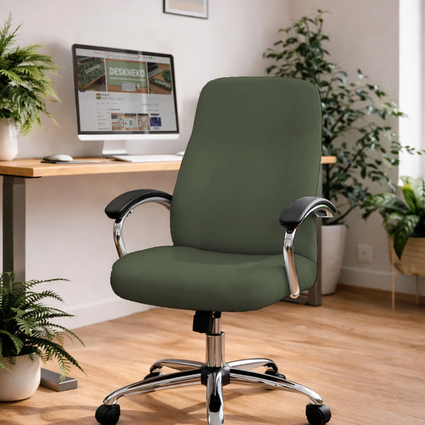 Warm Forest Green Office Chair Cover - Deskneko