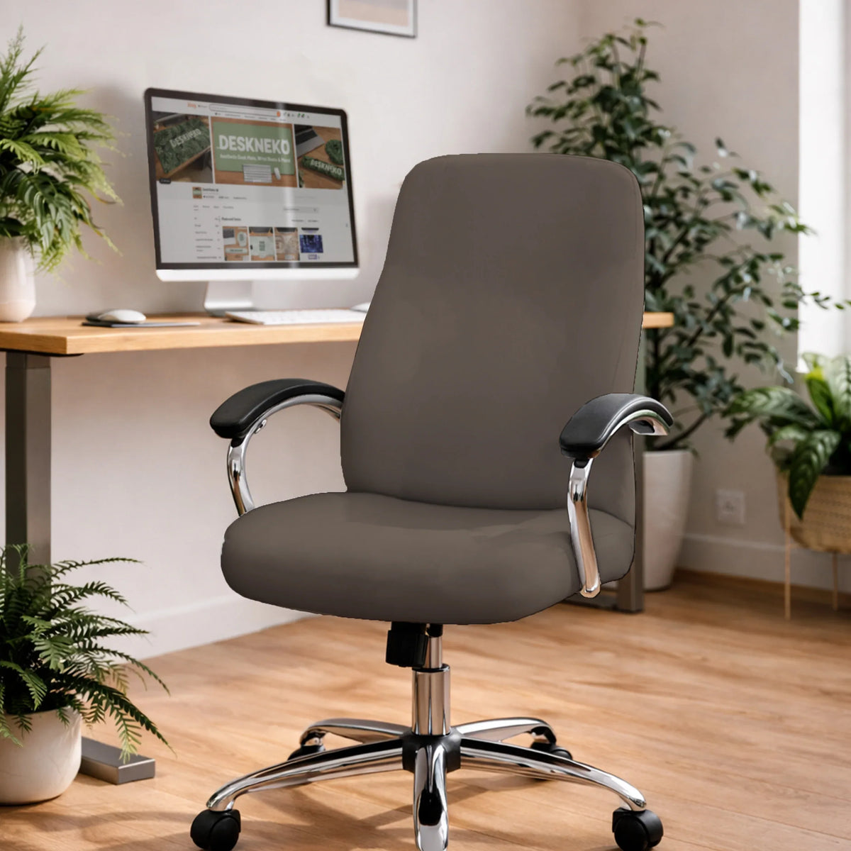 Cocoa Brown Desk Chair Cover - Deskneko