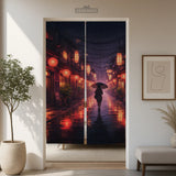Lofi Anime Alley Noren Door Curtain - Deskneko