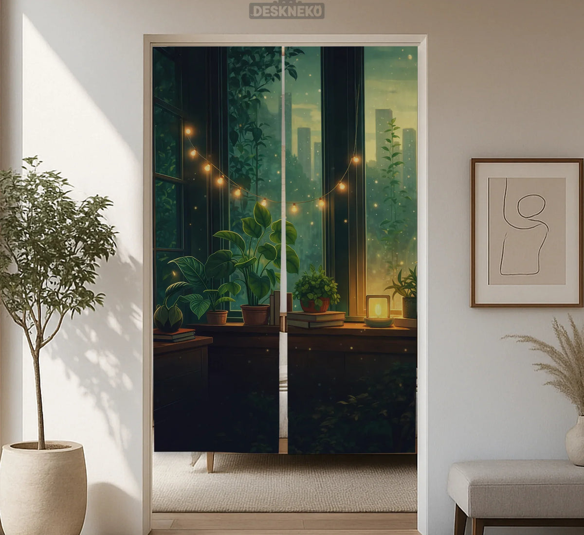 Lofi Cozy Noren Door Curtain - Deskneko
