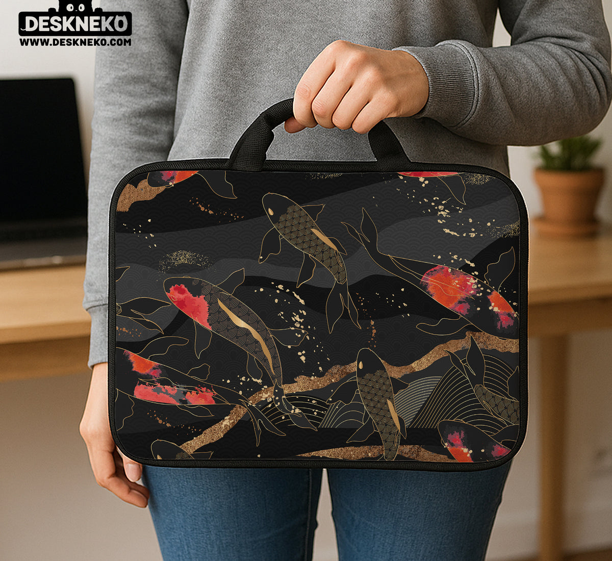 Koi Waves Laptop Sleeve - Laptop Sleeve - Deskneko - Laptop Sleeves & Bags