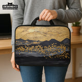 Gold Japandi Laptop Bag with Shoulder Strap - Deskneko