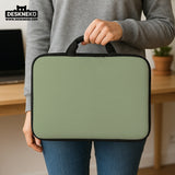 Sage Green Laptop Bag with Shoulder Strap & Handle - Deskneko