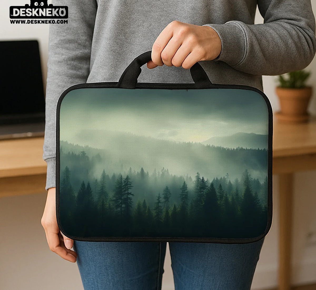 Misty Forest Nordic Laptop Sleeve - Deskneko