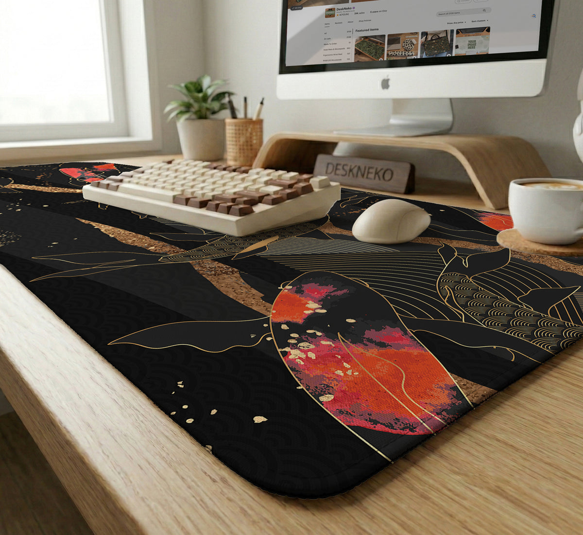 Koi Waves Desk Mat - Desk Mat - Deskneko - Desk Mats & Mousepads