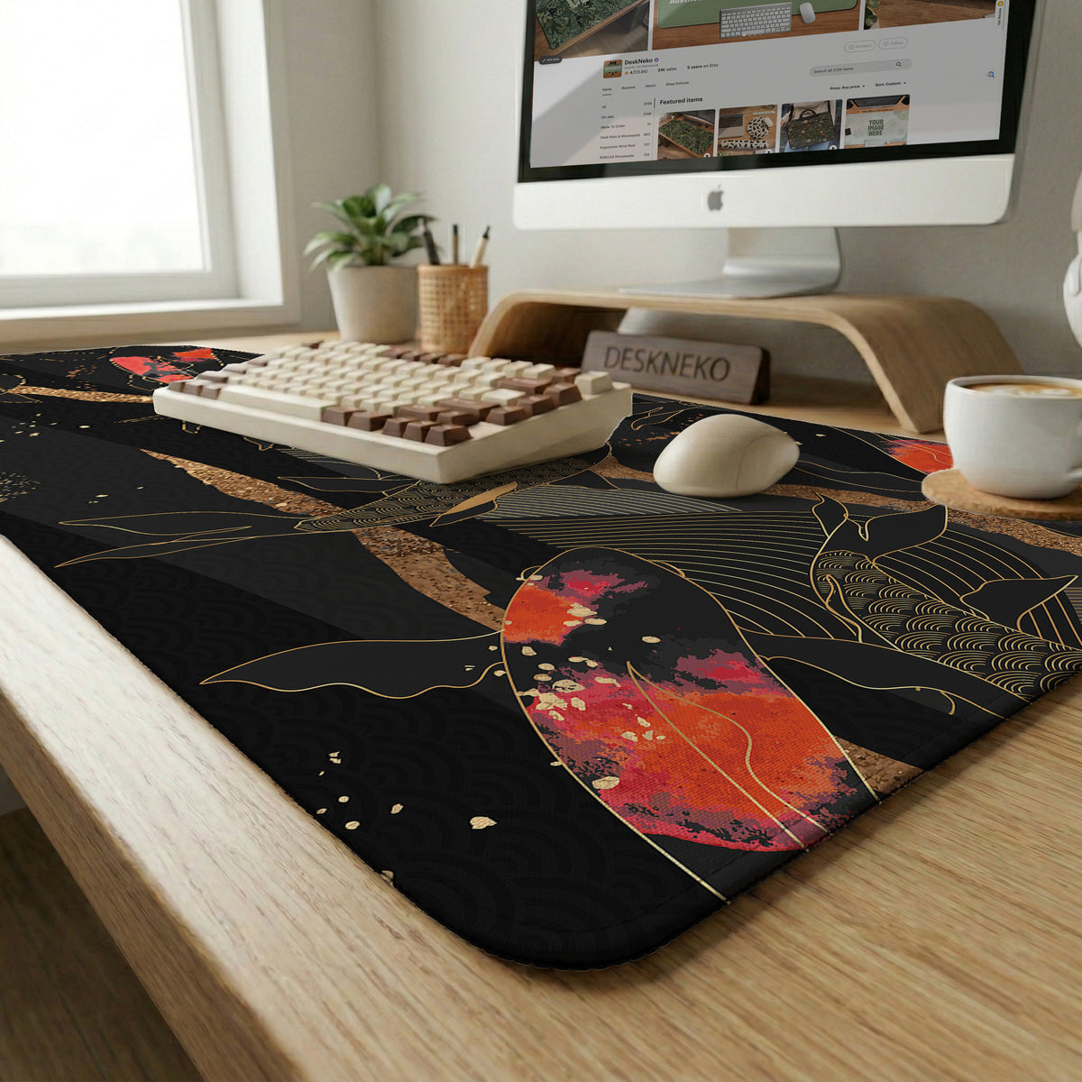 Koi Waves Desk Mat - Desk Mat - Deskneko - Desk Mats & Mousepads