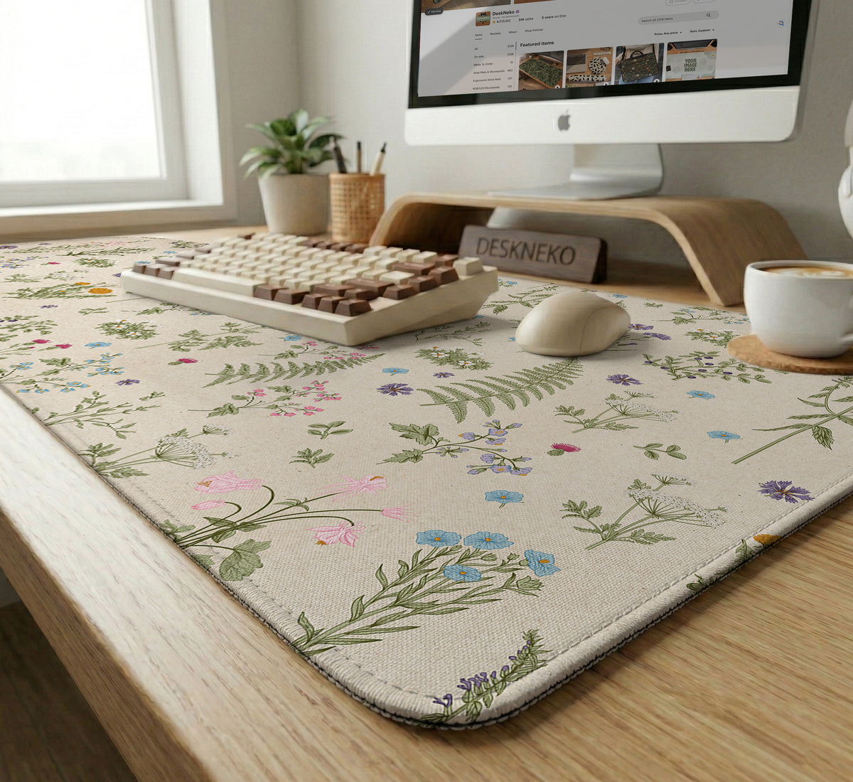 Wildflower Pattern Desk Mat - Desk Mat - Deskneko - Desk Mats & Mousepads