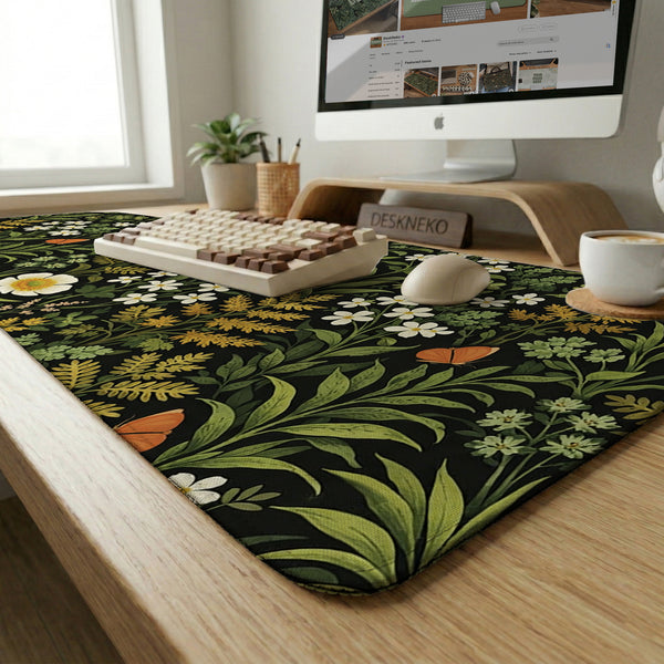 Dark Botanical Desk Mat - Desk Mat - Deskneko - Desk Mats & Mousepads