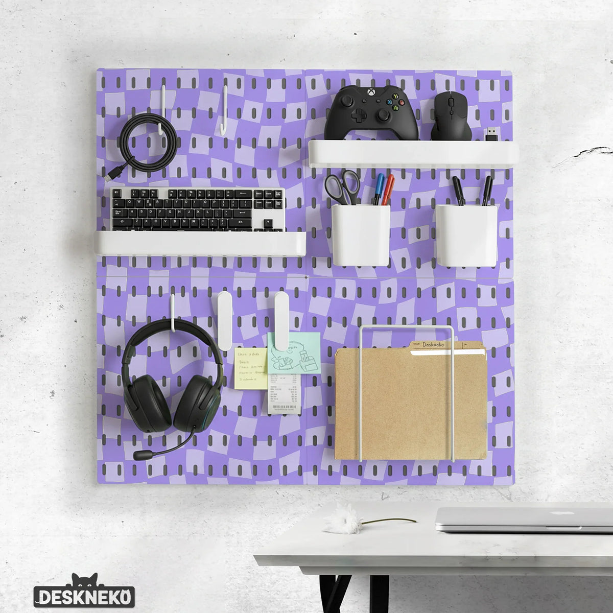 Cute Purple Pegboard - Deskneko