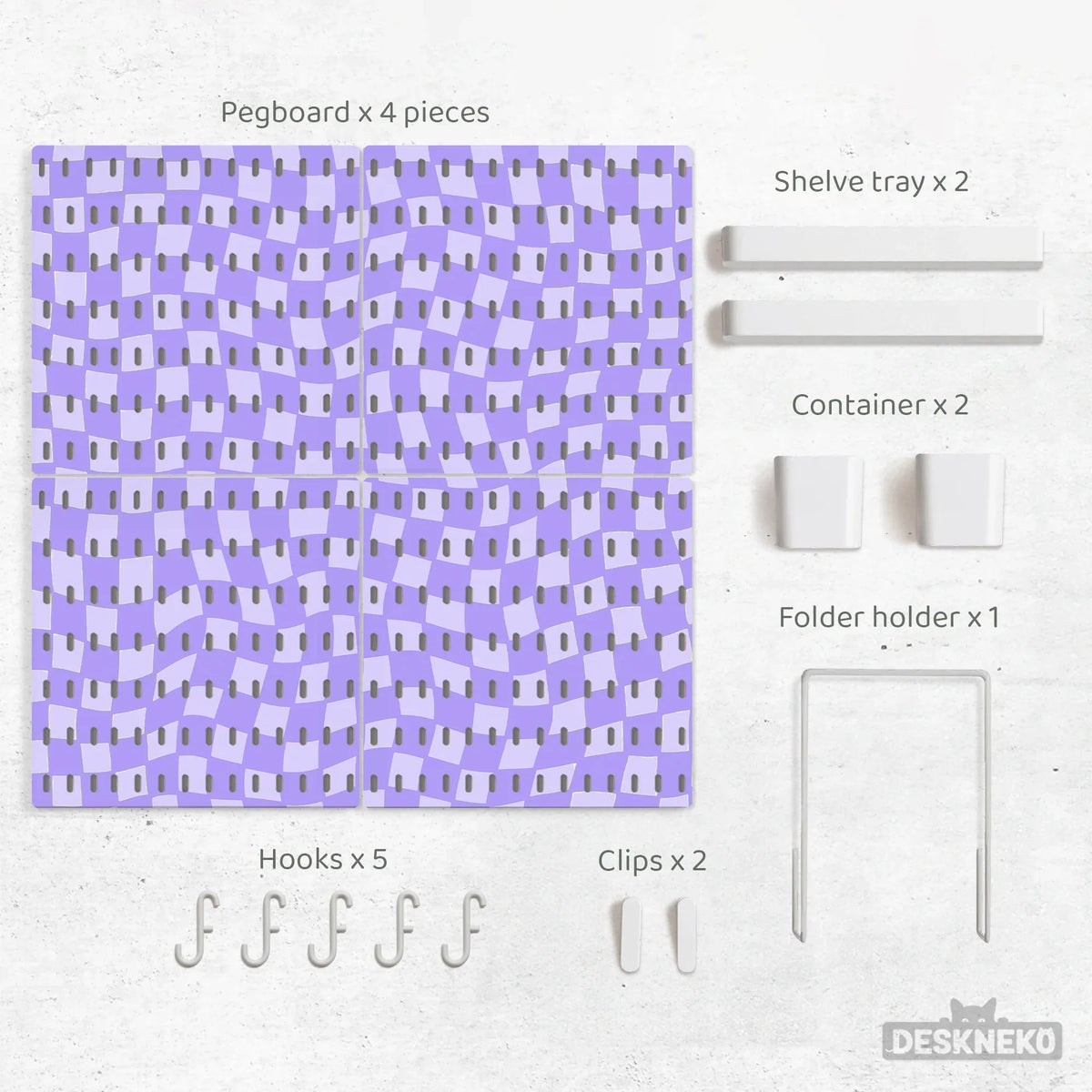 Cute Purple Pegboard - Deskneko