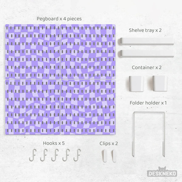 Cute Purple Pegboard - Deskneko