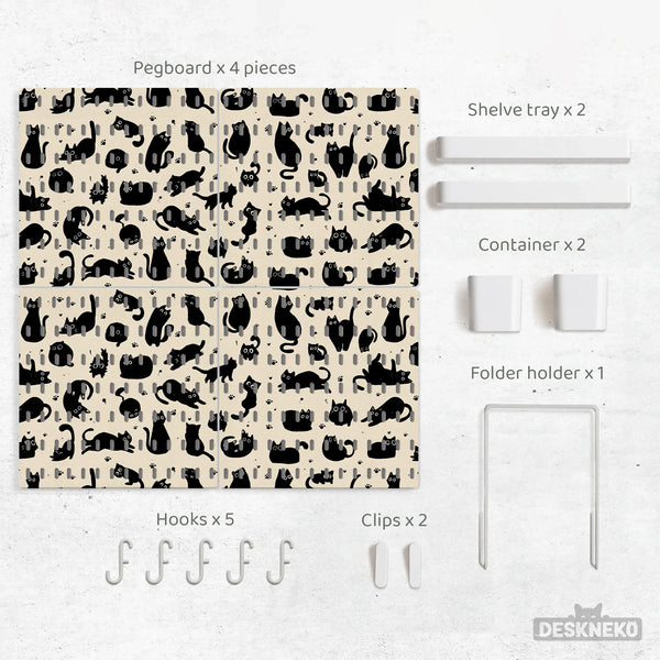 Black Cats Pegboard - Deskneko