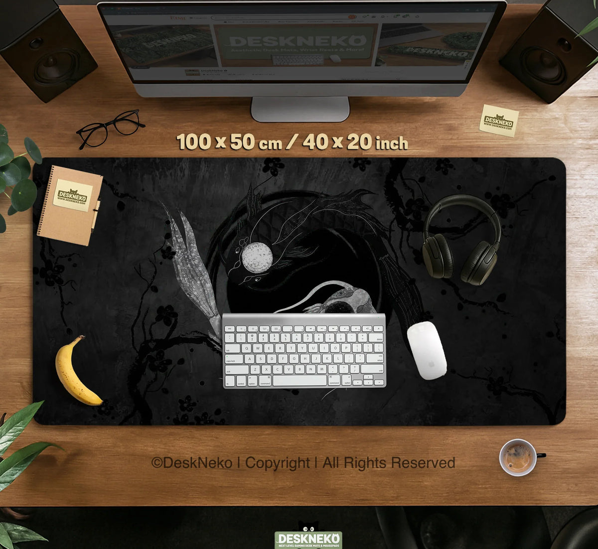 Yin Yang Koi Deskmat - Deskneko