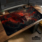 Crimson Red Dragon Desk Mat Mousepad - Desk Mat - Deskneko - Desk Mats & Mousepads