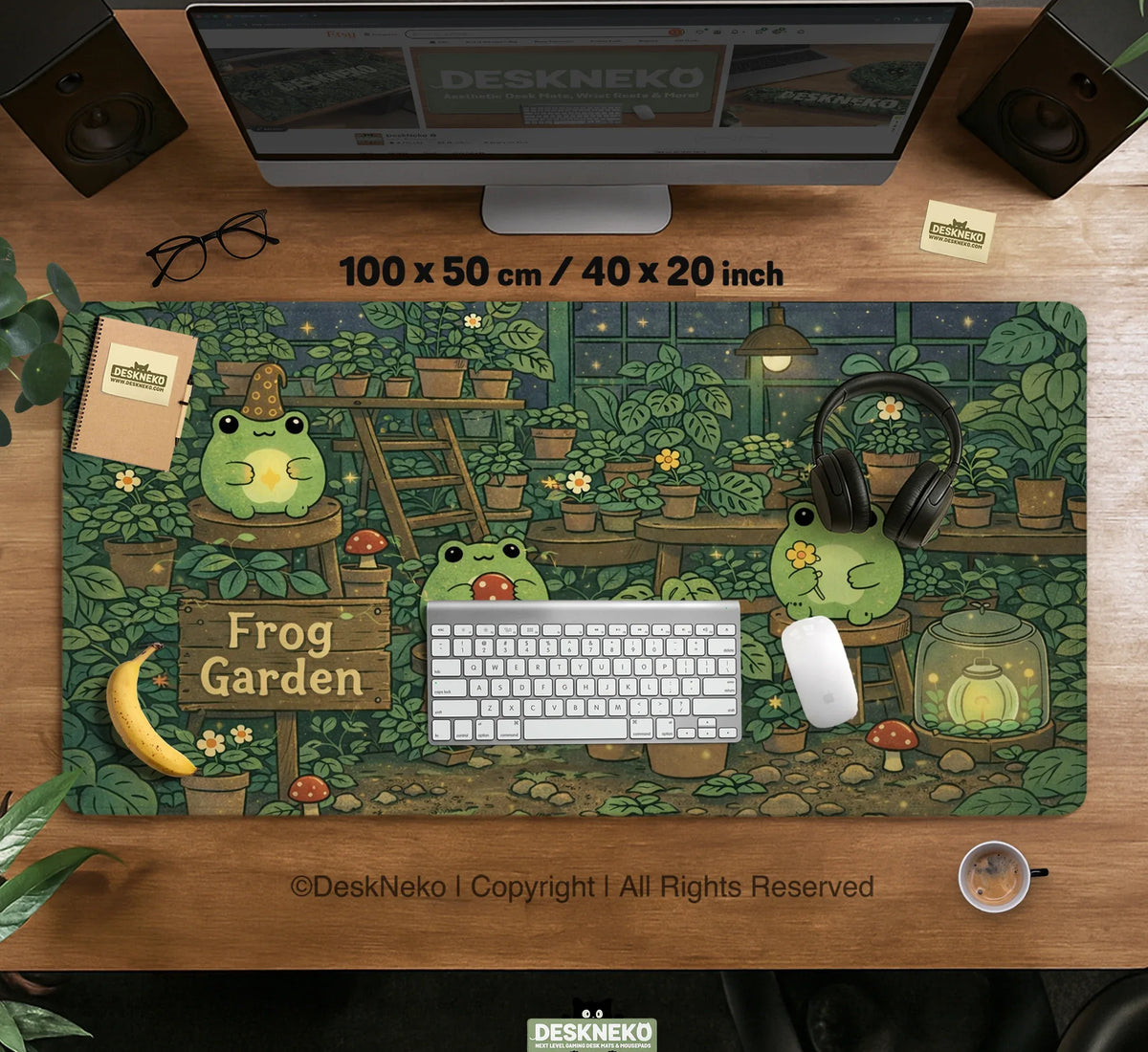 Frog Garden Deskmat - Deskneko