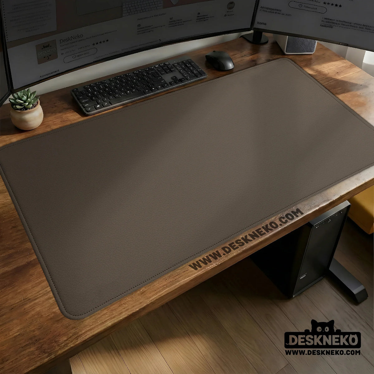 Cocoa Brown Minimalist - Deskneko
