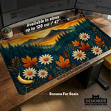 Sunset Forest Mountain Desk Mat - Deskneko