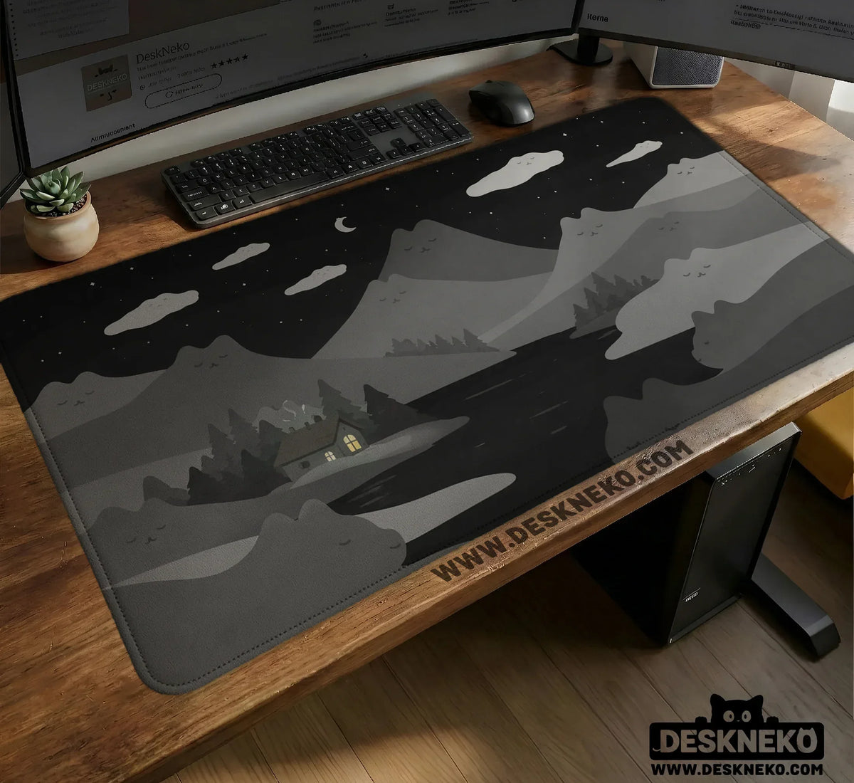 Midnight Cat Mountains Mousepad - Deskneko