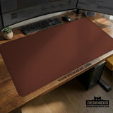 Mahogany Desk Mat Mousepad, Minimalist Brown Extended Desk Pad - Deskneko