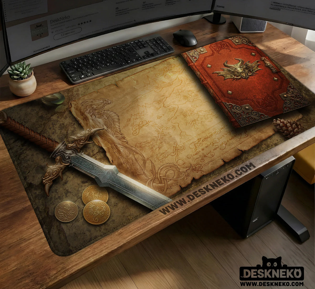 Fantasy Map Deskmat Mousepad, - Deskneko