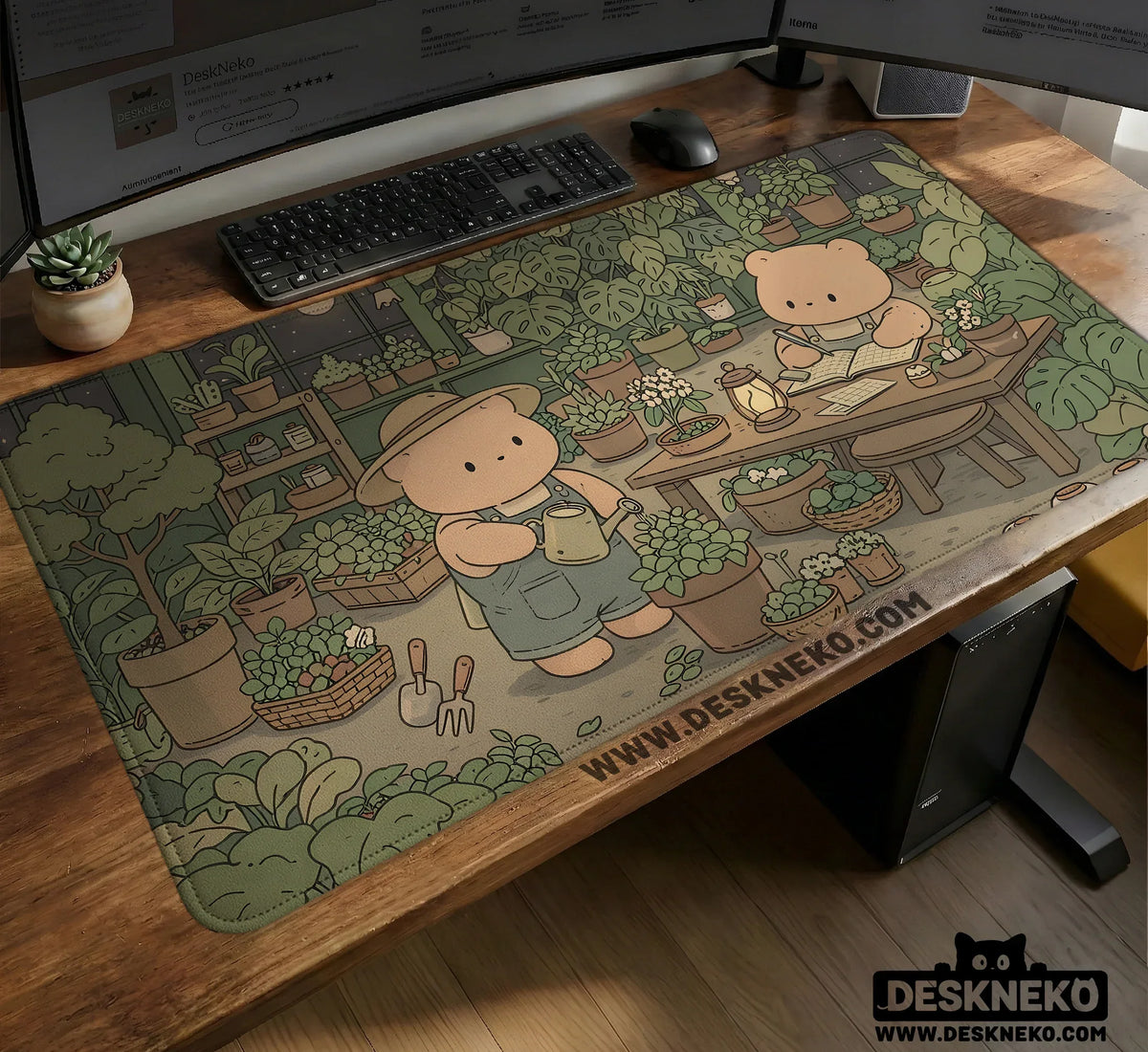 Kawaii Bear Ergonomic Mousepad and Keyboard Wrist Rest Desk Support - Deskneko