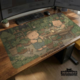 Kawaii Bear Ergonomic Mousepad and Keyboard Wrist Rest Desk Support - Deskneko