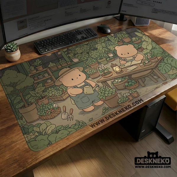 Kawaii Bear Ergonomic Mousepad and Keyboard Wrist Rest Desk Support - Deskneko