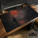 Crimson Samurai Eclipse Desk Mat Mousepad - Deskneko