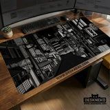 Black White Tokyo Desk Mat - Deskneko