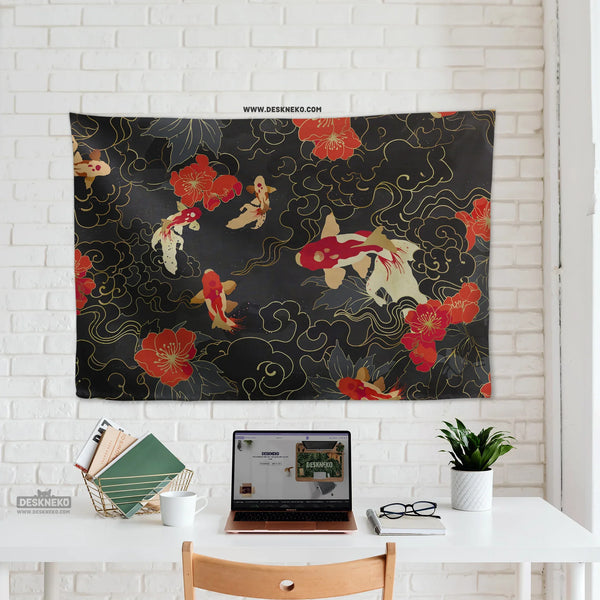 Koi Fish Wall Tapestry - Deskneko