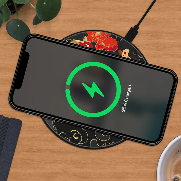 Japanese Koi Floral Wireless Charger - Deskneko