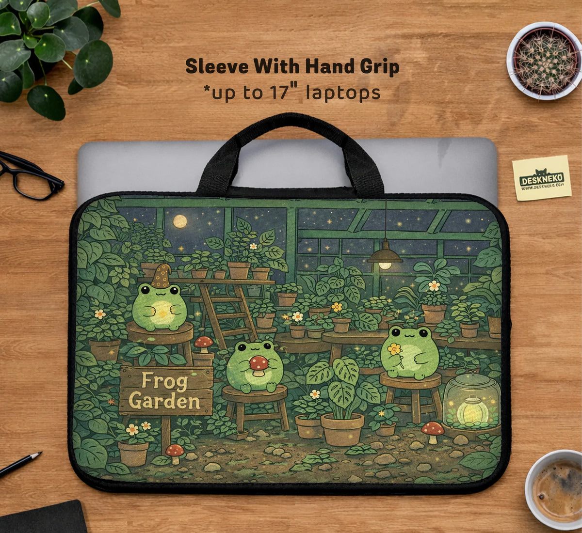 Frog Garden Laptop Sleeve - Deskneko