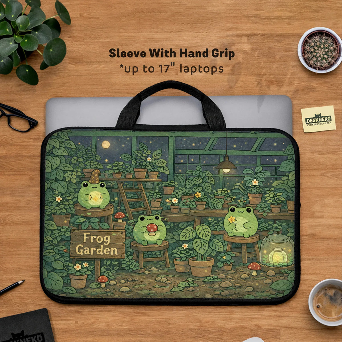 Frog Garden Laptop Sleeve - Deskneko