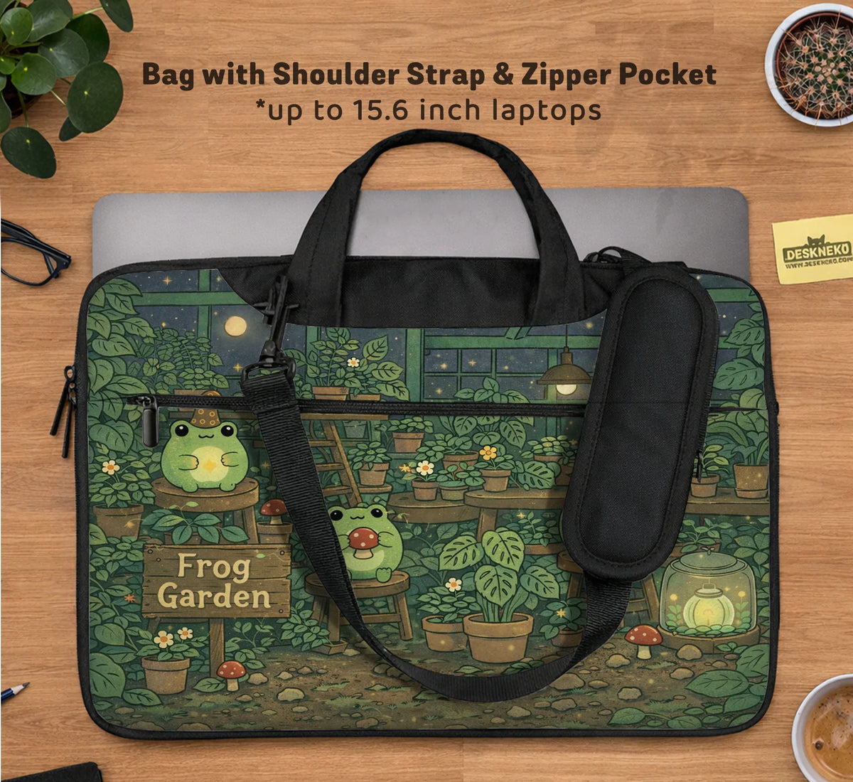 Frog Garden Laptop Sleeve - Deskneko