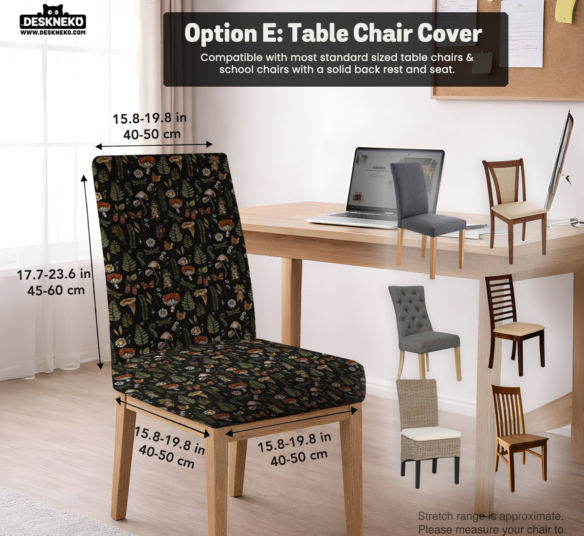 Woodland Pattern Desk Chair Cover - Chair Covers - Deskneko - Desk Chair Covers