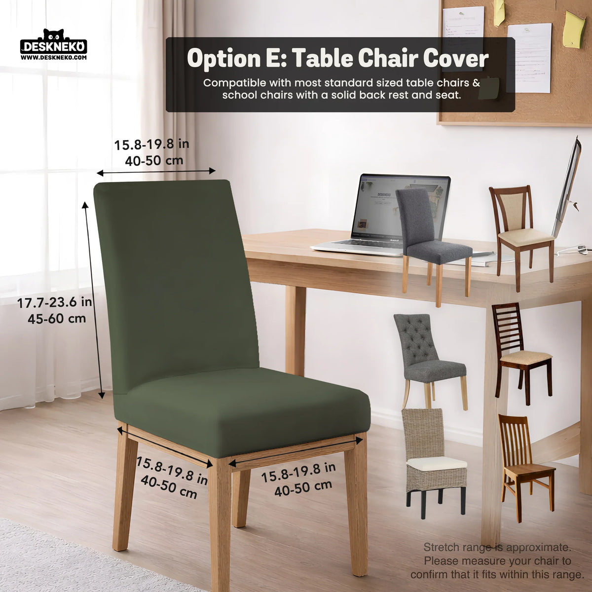 Warm Forest Green Office Chair Cover - Deskneko