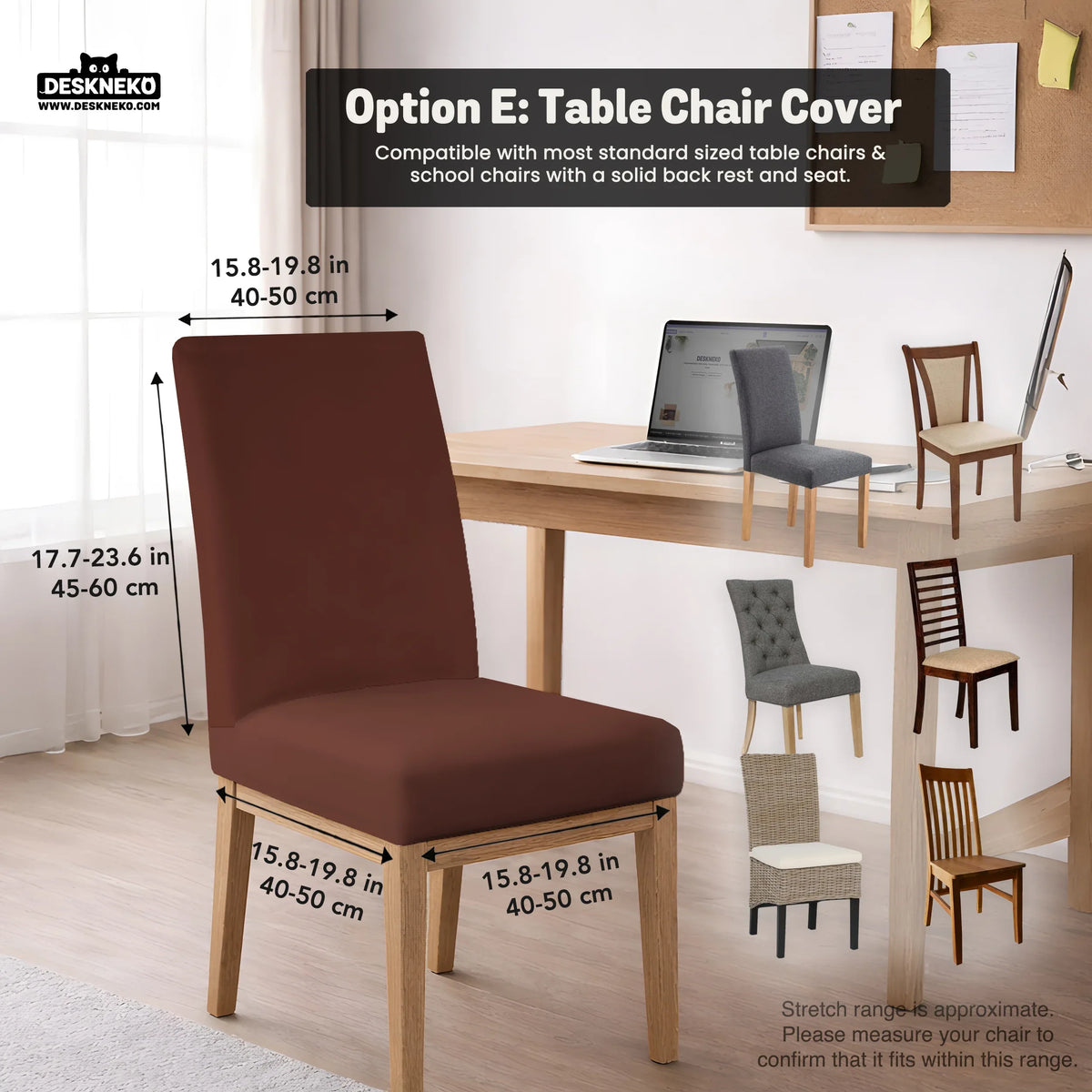 Mahogany Brown Desk Chair Cover - Deskneko